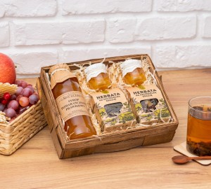 BOX Prezentowy Naturalny SYROP POMARAŃCZOWY herbata KONFITURA pomarańczowa