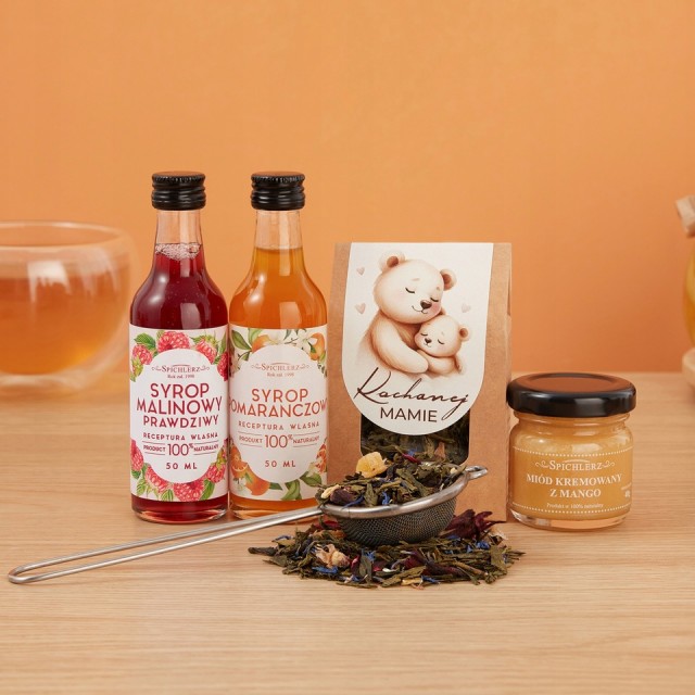 MINI-BOX dla mamy prezent na DZIEŃ MATKI zestaw prezentowy SYROPY miód