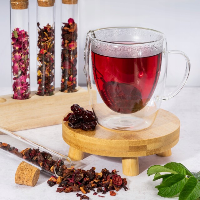 Zestaw herbat OWOCOWYCH z hibiskusem na prezent z okienkiem MANGO-TANGO