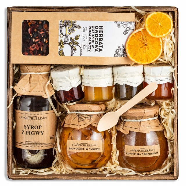 Zestaw UPOMINKOWY na prezent HERBATA urodziny imieniny dla mamy babci kosz