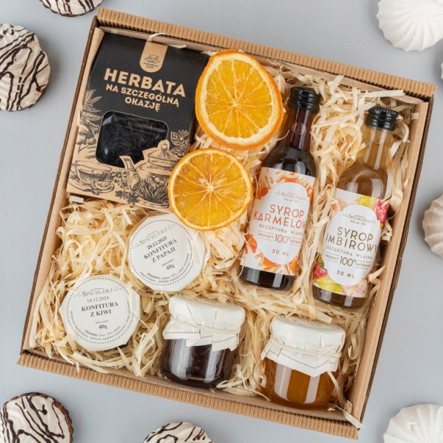 Zestaw prezentowy z herbatą i syropami