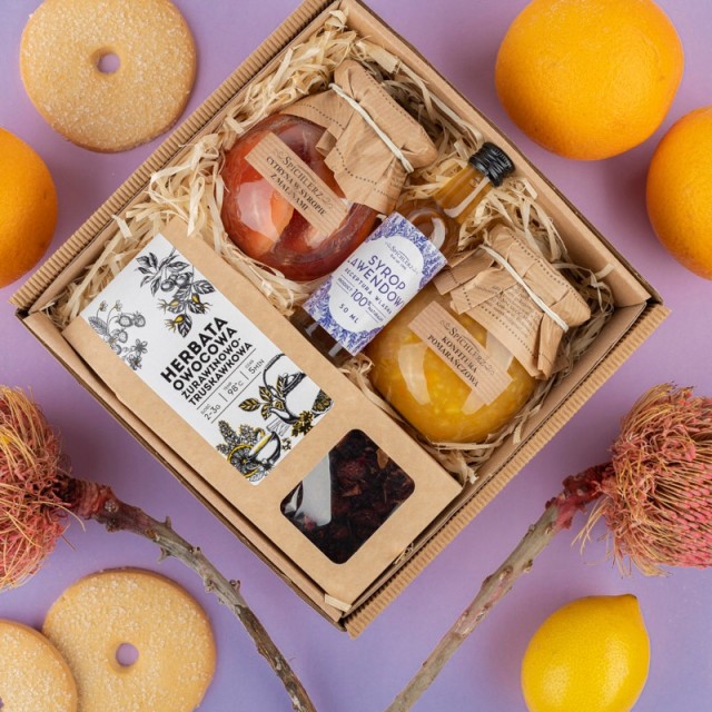 Zestaw PREZENTOWY box herbata konfitura UPOMINEK