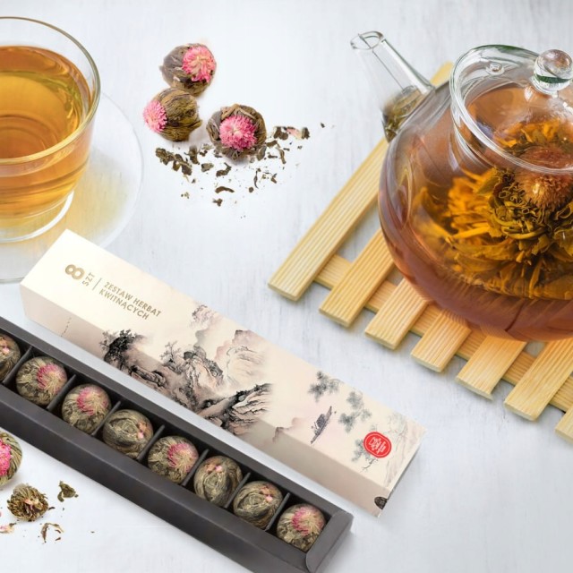 ZESTAW prezentowy HERBAT KWITNĄCYCH 8szt na prezent UPOMINEK podziękowanie