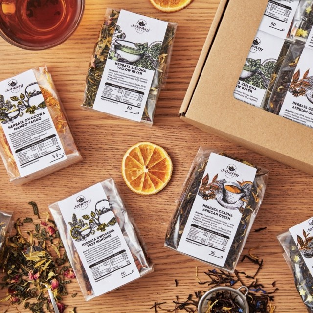 Zestaw herbat NA PREZENT 6x50g owocowe zielone i czarne IDEALNY upominek
