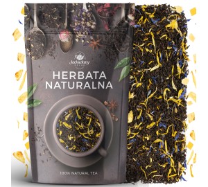 Herbata czarna liściasta African queen cejlonska nagietek bławatek 80g