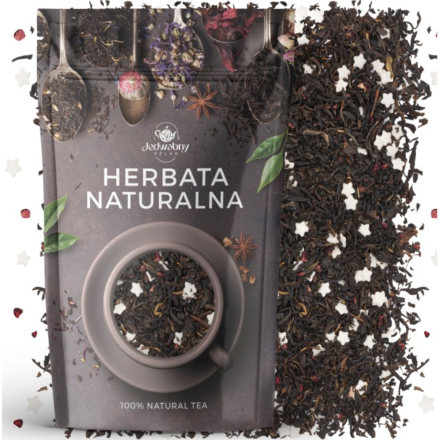 Herbata czarna Cicha noc o smaku malinowym 100g Jedwabny szlak