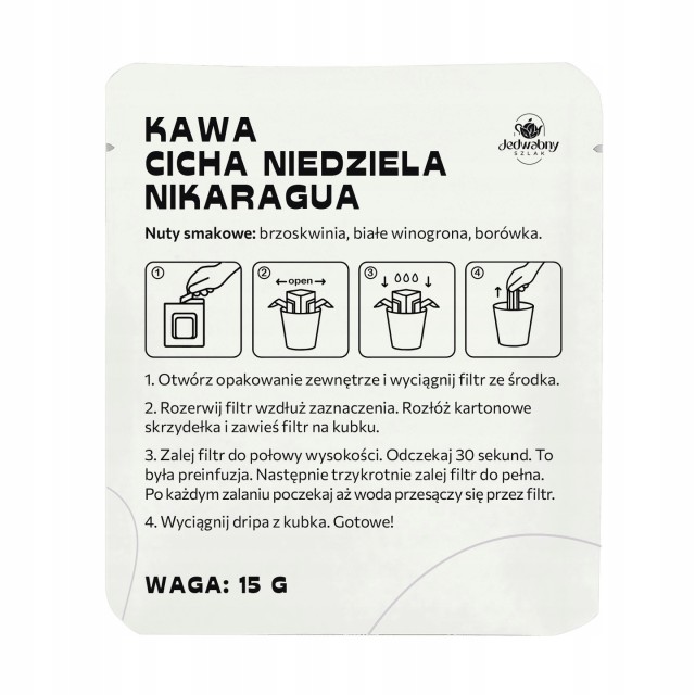 Drip Bag Kawa Nikaragua niedziela kawa dla podróży drip coffee 15g