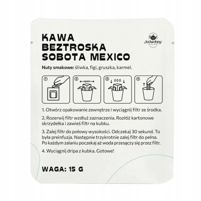 Drip Bag MEXIKO kawa w saszetkach SOBOTA kawa mielona turystyczna bagdrip 15g