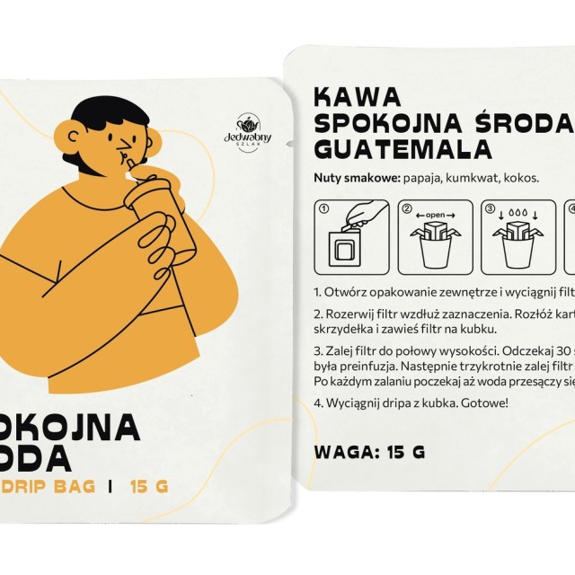 Drip Bag Kawa Guatemala środa w podróż mielona kawa w saszetkach 15g