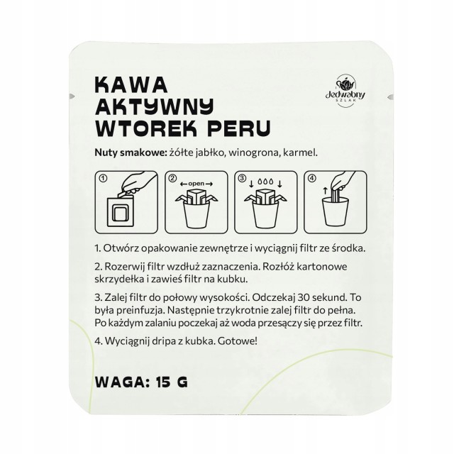 Drip Bag PERU kawa w saszetkach Coffee Kawa Wtorek 15g