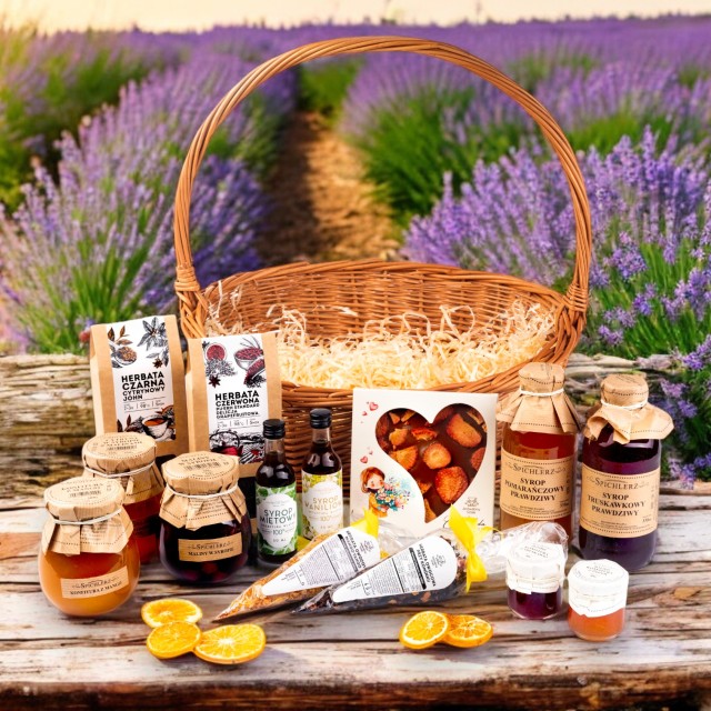 MEGA kosz prezentowy zestaw podziękowanie wiklinowy duży UPOMINEK 