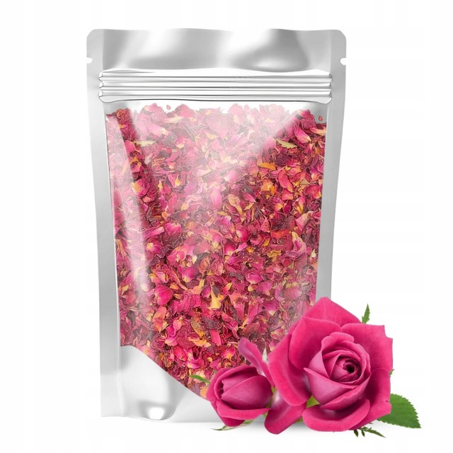 Jadalne płatki róż suszone jadalne kwiaty świeże i aromatyczne duża 200 g