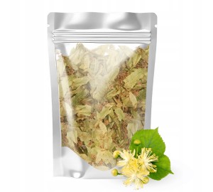 KWIAT LIPY cały duże kwiatostany z liściem LIPA POLSKA 100% 50g