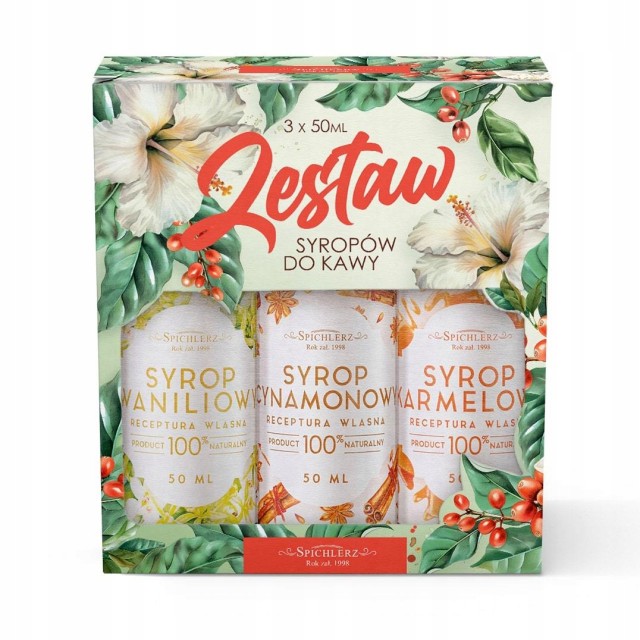 Zestaw naturalnych SYROPÓW do kawy - ZESTAW KAWOWY 3 x 50 ml