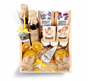 Zestaw kosz prezentowy DLA NAUCZYCIELA syrop SOWA upominek na prezent