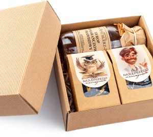 Zestaw kosz prezentowy DLA NAUCZYCIELA na prezent mężczyzna kartonik