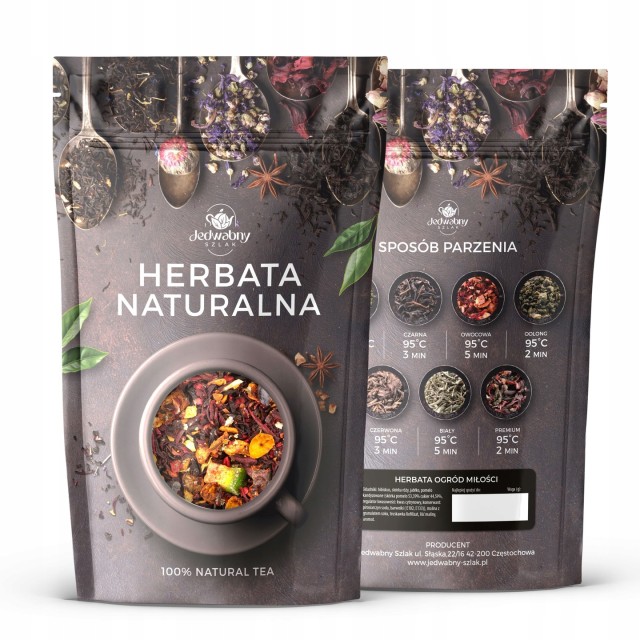 Herbata owocowa Ogród miłości 100g NATURALNA truskawka liofilizowana MALINA