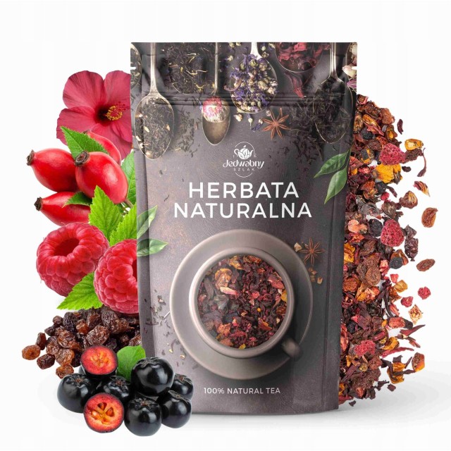 Herbata owocowa Malinowo-poziomkowa 100g ARONIA malina naturalne produkty