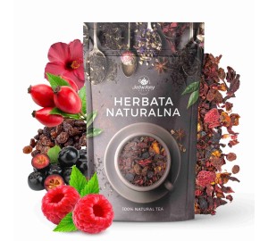 Herbata owocowa Duch Puszczy 100g naturalna hibiskus rodzynki MALINA lio