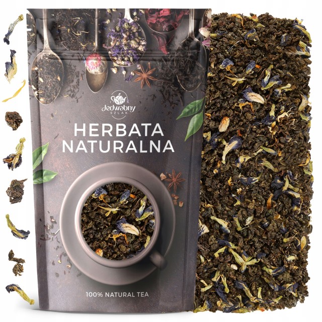 Herbata liściasta Oolong Blue niebieska Klitoria ulung 100g premium tea