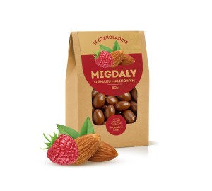 Migdały w czekoladzie o smaku malinowym 80 g
