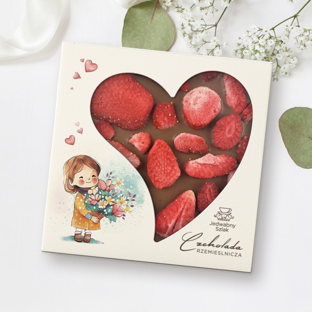 Czekolada mleczna z truskawkami 85 g