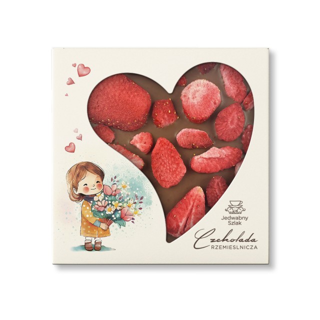 Czekolada mleczna z truskawkami 85 g