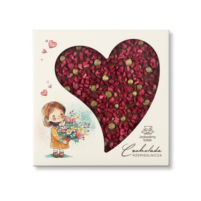 Czekolada mleczna z malinami zielonym pieprzem i cytryną 85 g