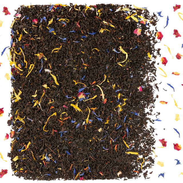 Herbata czarna Earl Grey Rainbow nagietek bławatek szafran Cejlon 80g