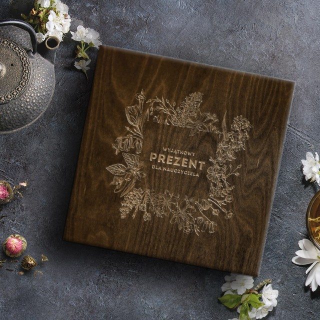 Skrzynka prezentowa zestaw pyszności herbacianych dla nauczyciela