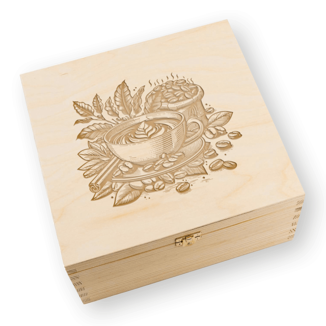 Zestaw kaw w skrzynce z grawerem