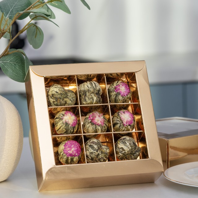 Zestaw Kwitnących herbat 9 szt PREZENT na szczególną okazję