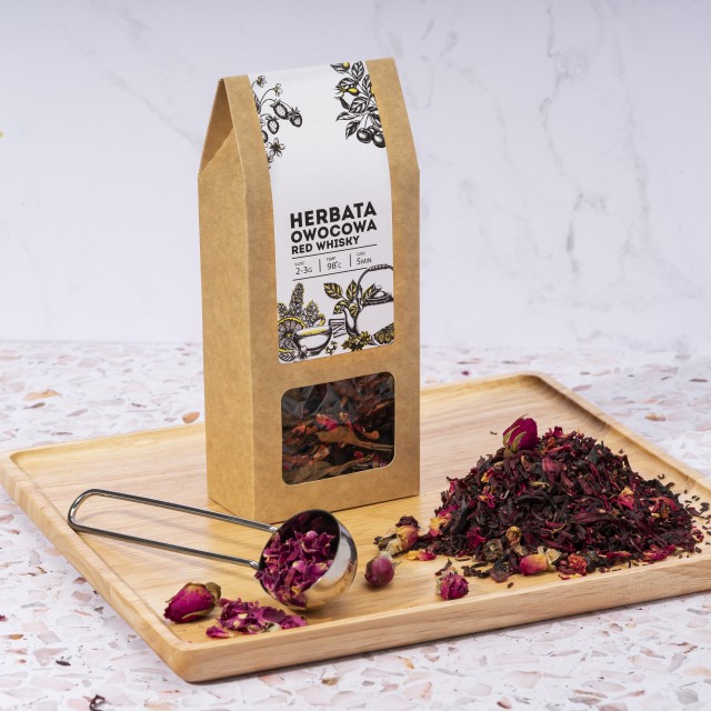 Kosz prezentowy ZESTAW z nadrukiem HERBATA SYROP ekskluzywny prezent