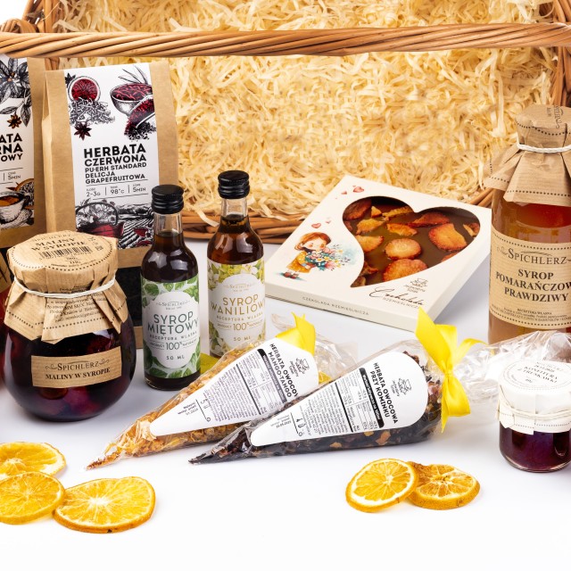 MEGA kosz prezentowy zestaw podziękowanie wiklinowy duży UPOMINEK 