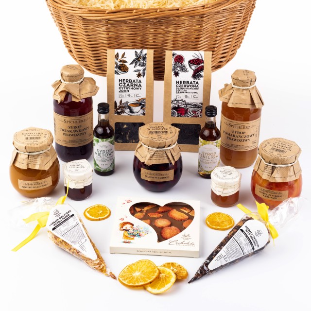 MEGA kosz prezentowy zestaw podziękowanie wiklinowy duży UPOMINEK 