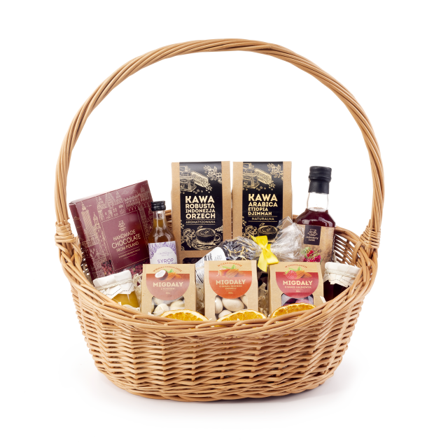 ZESTAW prezentowy KOSZ wiklinowy na URODZINY rocznicę dla mamy kobiety