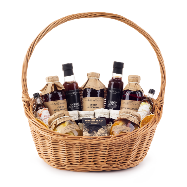 Kosz wiklinowy PREZENT na URODZINY rocznicę ślubu