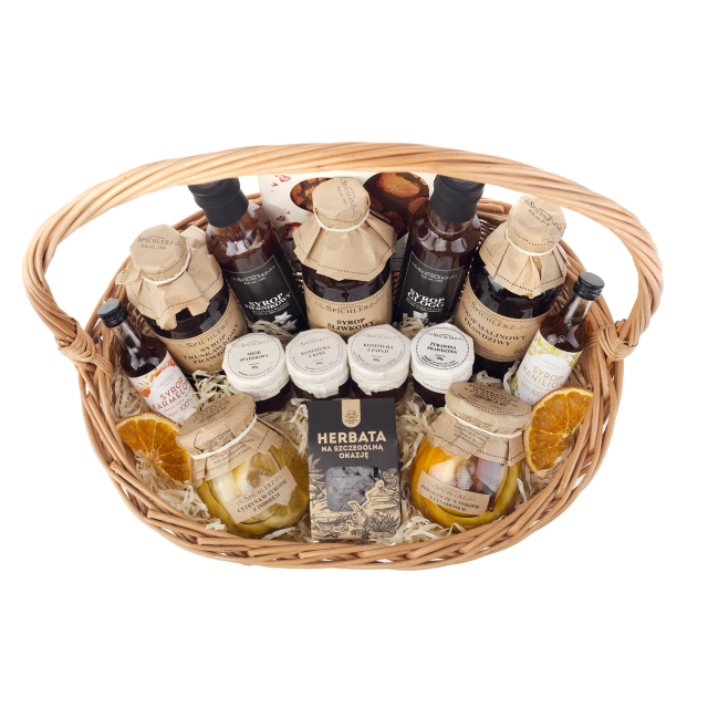 Kosz wiklinowy PREZENT na URODZINY rocznicę ślubu