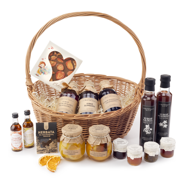 Kosz wiklinowy PREZENT na URODZINY rocznicę ślubu