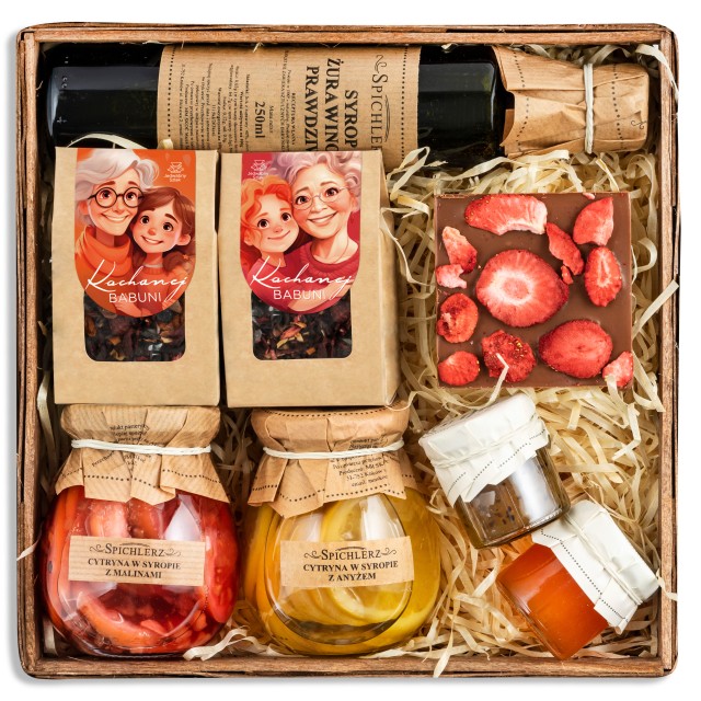 Zestaw prezentowy na DZIEŃ BABCI I DZIADKA miły upominek konfitury herbata