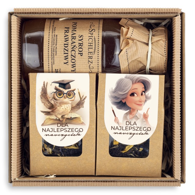 Idealny prezent na DZIEŃ NAUCZYCIELA wyjątkowy zestaw z herbatą i syropem