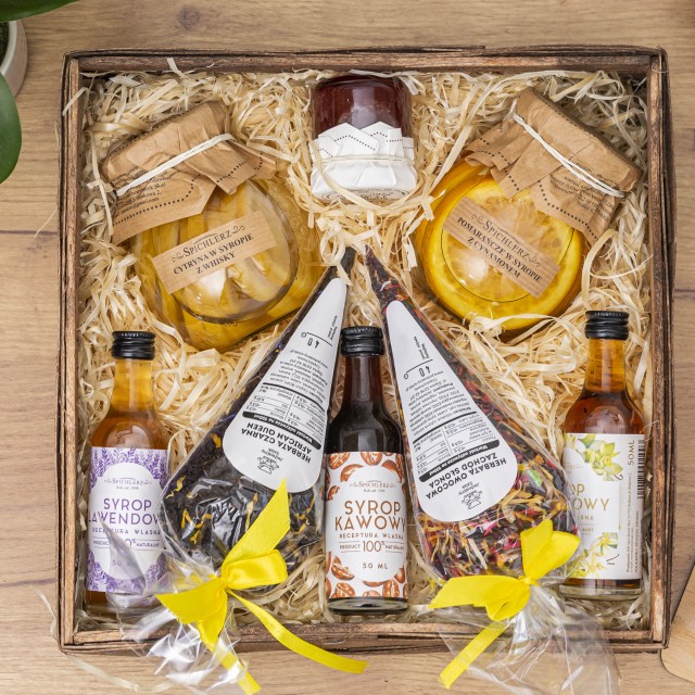 Zestaw prezentowy pyszności herbata syropy