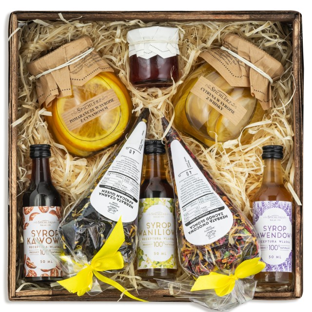 Zestaw prezentowy pyszności herbata syropy