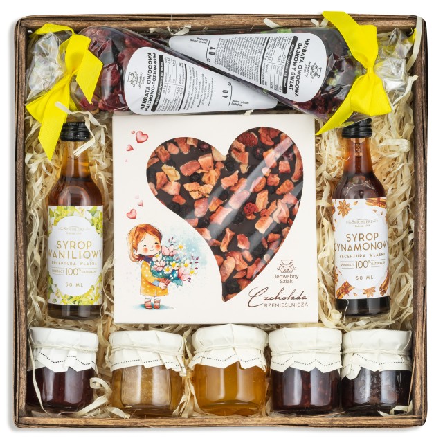 Zestaw prezentowy dla nauczyciela upominek z herbatą i czekoladą 