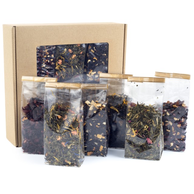 Zestaw herbat liściastych w pudelku prezentowym