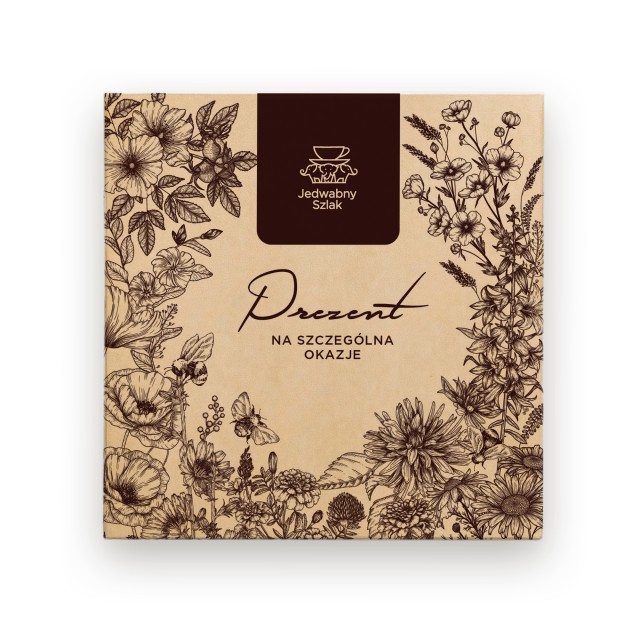 Kosz prezentowy ZESTAW z nadrukiem HERBATA SYROP ekskluzywny prezent