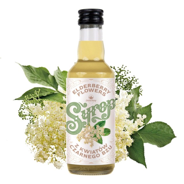 Syrop z kwiatu czarnego bzu 200 ml WYCIĄG naturalny 43% Elder Flower do kaw